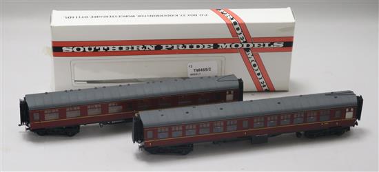 Twelve Southern Pride Models 12mm scale coach kits,